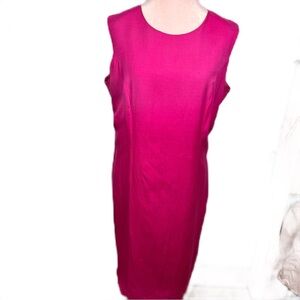 NWOT, JG Hook Y2K Sheath Linen Blend Pink Sleeveless Women Dress Size 14W Petite